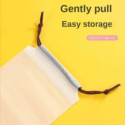10pcs Beam Mouth Waterproof Umbrella Storage Bag Plastic Bag Drawstring Bag Translucent Bag Out Storage Vehicle-mounted Wet Bag