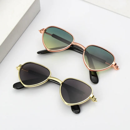 1Pc 8cm Heart-Shape Doll Sunglasses Cute Mini Plush Doll Eyeglasses Pet Eyewear Fashion Doll Accessories Kids Girls Gift