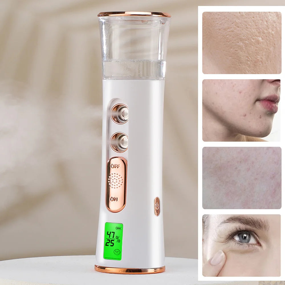 Double Spray-head Nano Facial Steamer Skin Test Mist Spray Cleaning Pores Water SPA Hydrating Face Sprayer Skin Care USB Charge