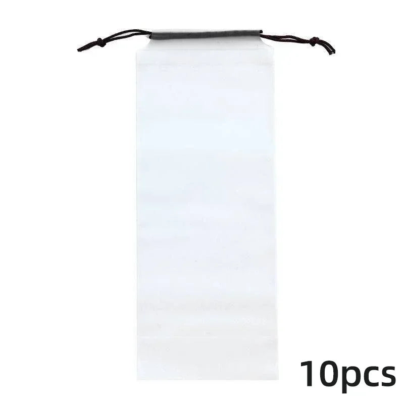 10pcs Beam Mouth Waterproof Umbrella Storage Bag Plastic Bag Drawstring Bag Translucent Bag Out Storage Vehicle-mounted Wet Bag