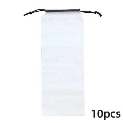 10pcs Beam Mouth Waterproof Umbrella Storage Bag Plastic Bag Drawstring Bag Translucent Bag Out Storage Vehicle-mounted Wet Bag