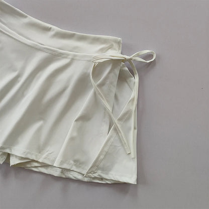 Sports Yoga Skirt Badminton Tennis Skirt Pants Half-body Quick Drying Pocket Skirt Side Split Strap Skirt Pants For Outwear