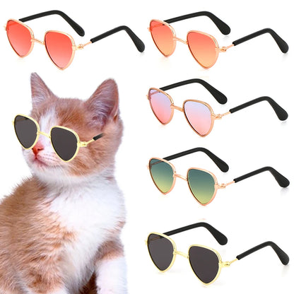 1Pc 8cm Heart-Shape Doll Sunglasses Cute Mini Plush Doll Eyeglasses Pet Eyewear Fashion Doll Accessories Kids Girls Gift