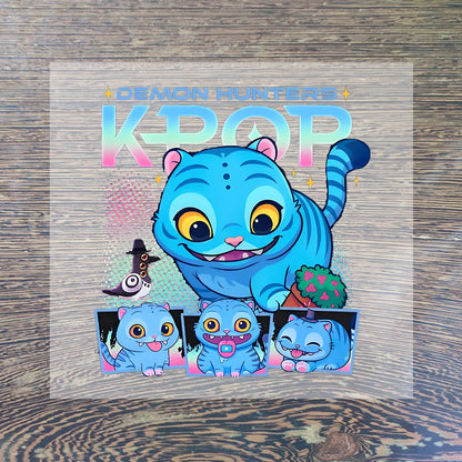 K Pop Demon Hunters Cartoon Iron on Patches for Clothing Kawaii DIY Heat Transfer Stickers Adult Children Clothes Custom Sticker