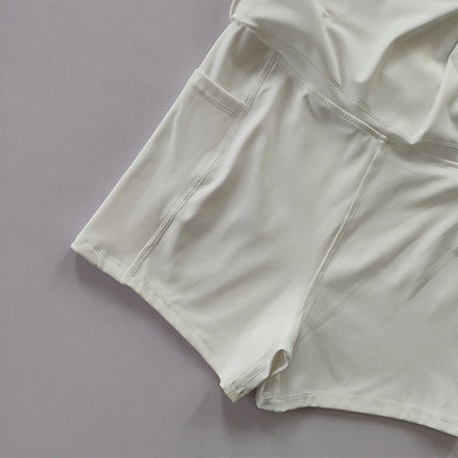 Sports Yoga Skirt Badminton Tennis Skirt Pants Half-body Quick Drying Pocket Skirt Side Split Strap Skirt Pants For Outwear